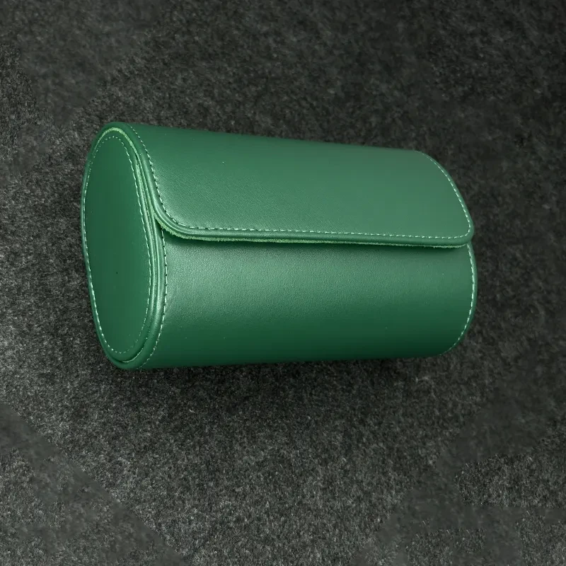 Premium Quality Imported Green Leather Travel Watch Box 2 Slots